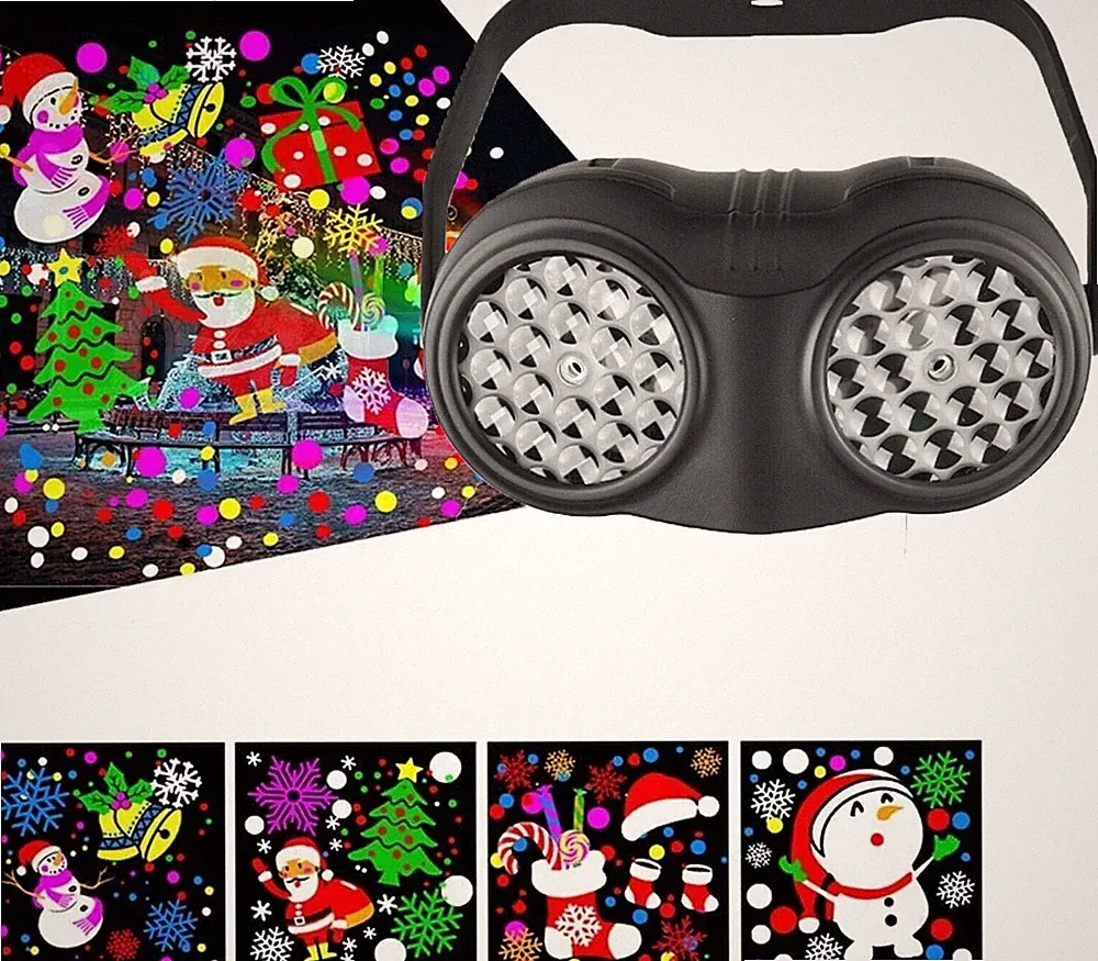 Laser Projektor Strahler Weihnachtsbeleuchtung Weihnachtsschmuck 2 Lampen Schneeflocke