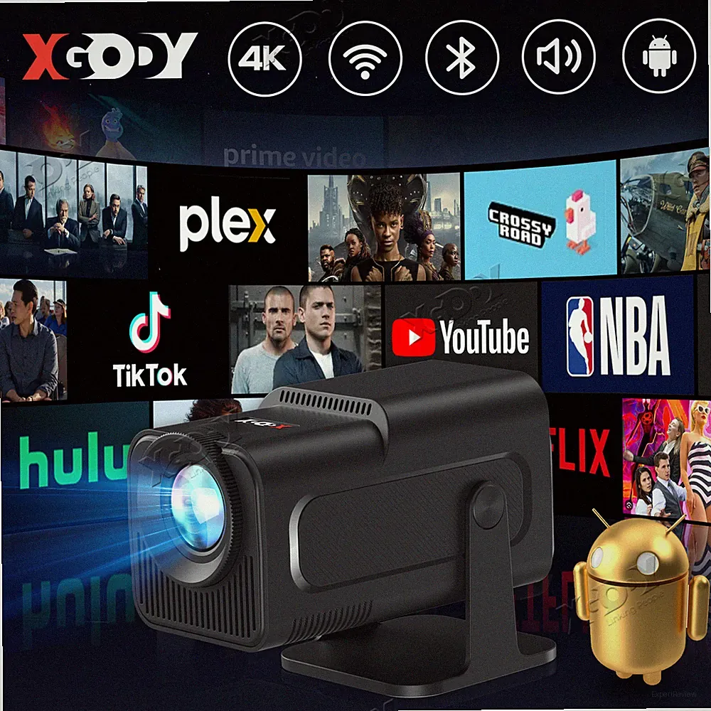 LED 1080P Projektor 4K WiFi Android Bluetooth Beamer Heimkino Tragbar HDMI NEU