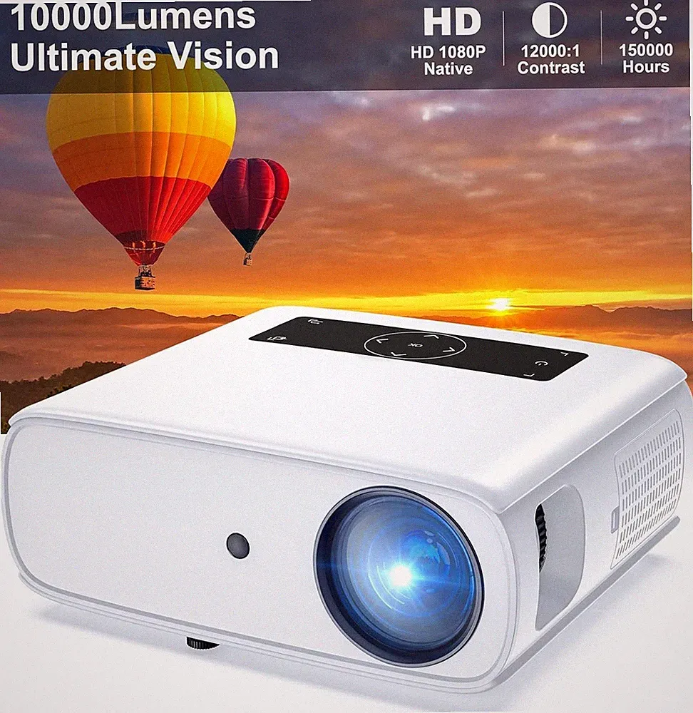 LED-Beamer (10000 lm, 3840 x 2160 (4K unterstützt) px,SRS-Stereo-Sound,Projekter