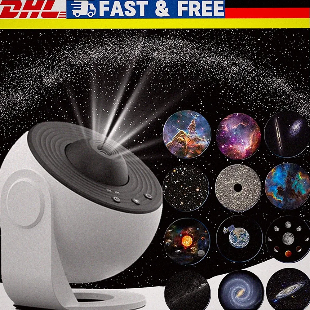 LED Galaxy Projector Starry Night Light Moon Star Sky Nebula Projection Lampe