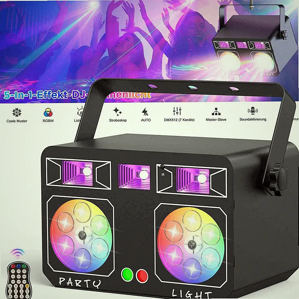 LED Gobo Wash Laser Licht Projektor Bühnenlicht RGBW DMX DJ Disco Fernbedienung