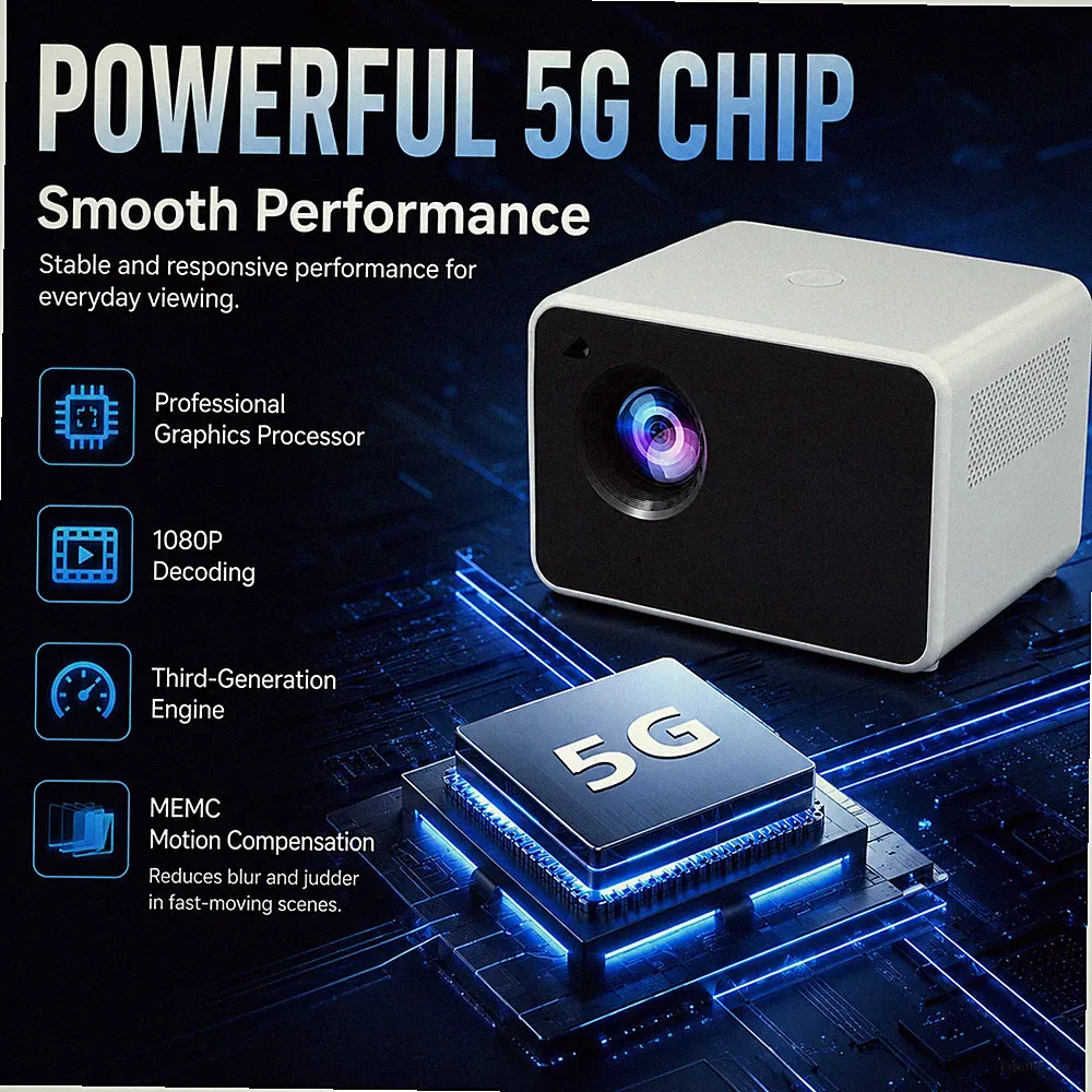 LED Heimprojektor HD mit WLAN Bluetooth für 50-200 Zoll Heimkino Beamer Tragbar