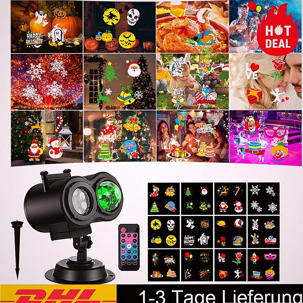 LED Laser Licht Projektor Xmas Innen Außen Lichteffekt Garten Party Dekoration