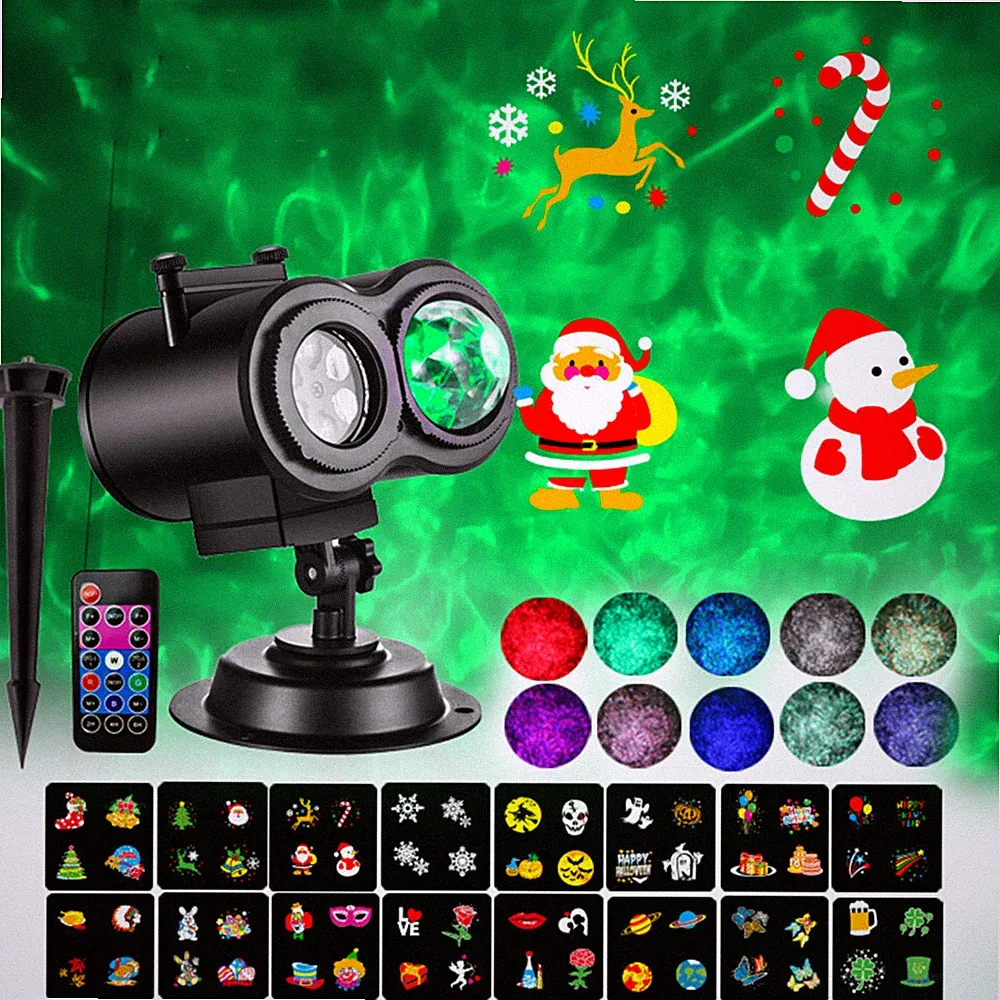 LED Laser Projektionslampe Weihnachten Halloween 64 Muster Projektor Licht Dekor