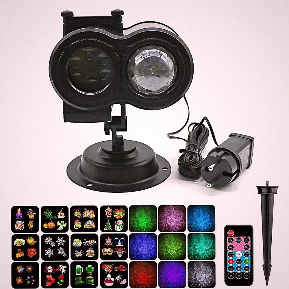 LED Laser Projektor Wandprojektor 12 Motiv Strahler Lampe Hauswand Weihnachten