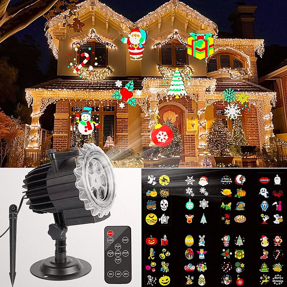LED Projektor Annefly - Innen/Außen Deko WEIHNACHTEN-OSTERN-HALLOWEEN