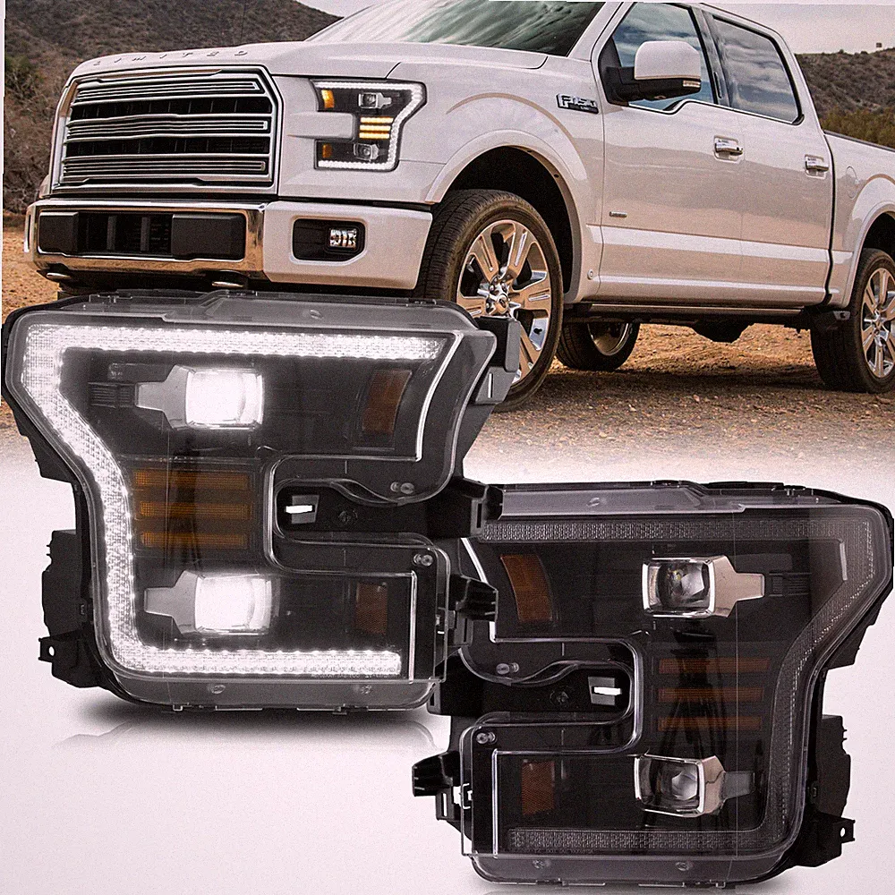 LED Projektor Scheinwerfer Für 2015-2017 Ford F-150 SVT Raptor LR Animation paar