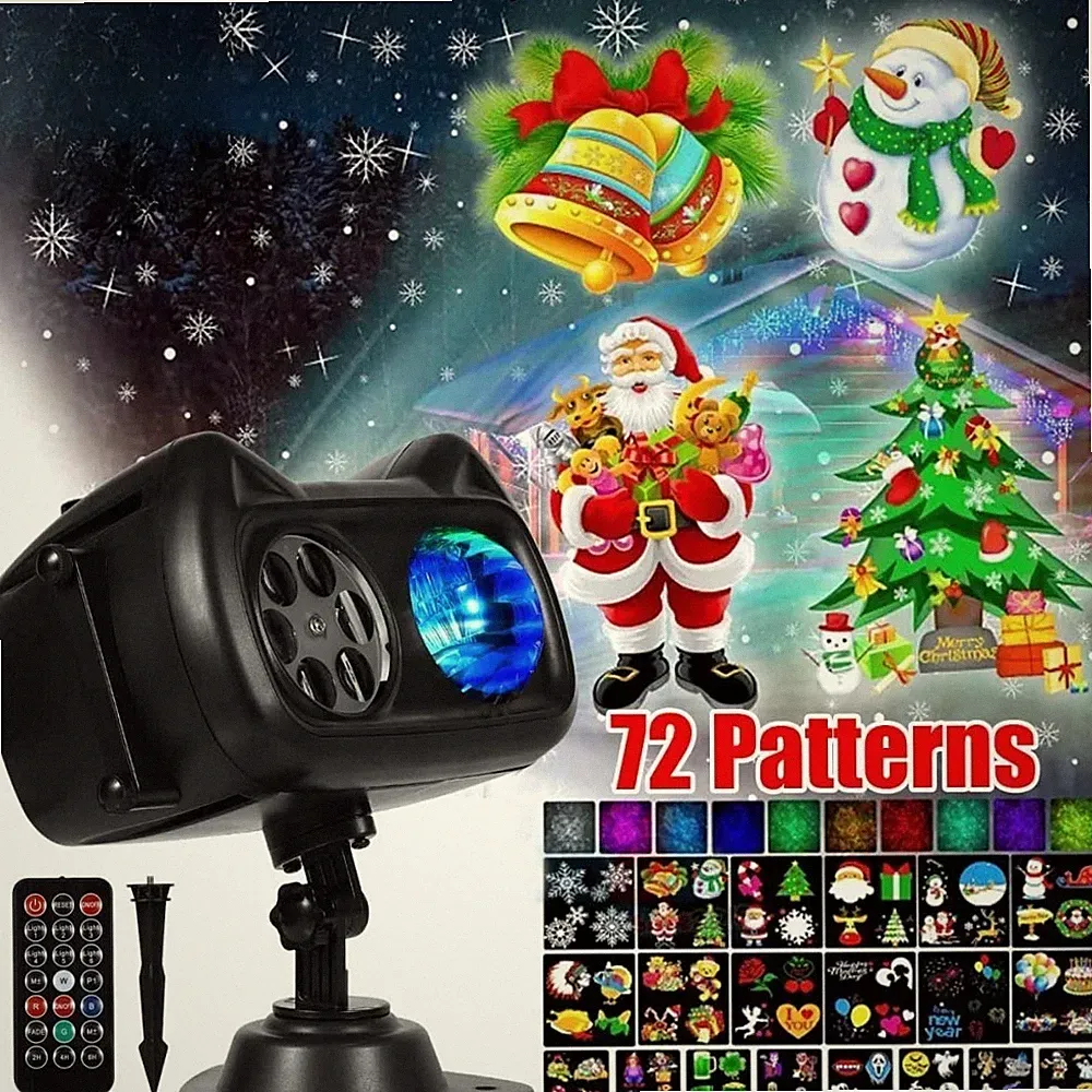 LED Schneeflocke Projektor Laser Licht Outdoor Weihnachten Xmas Projektionslampe