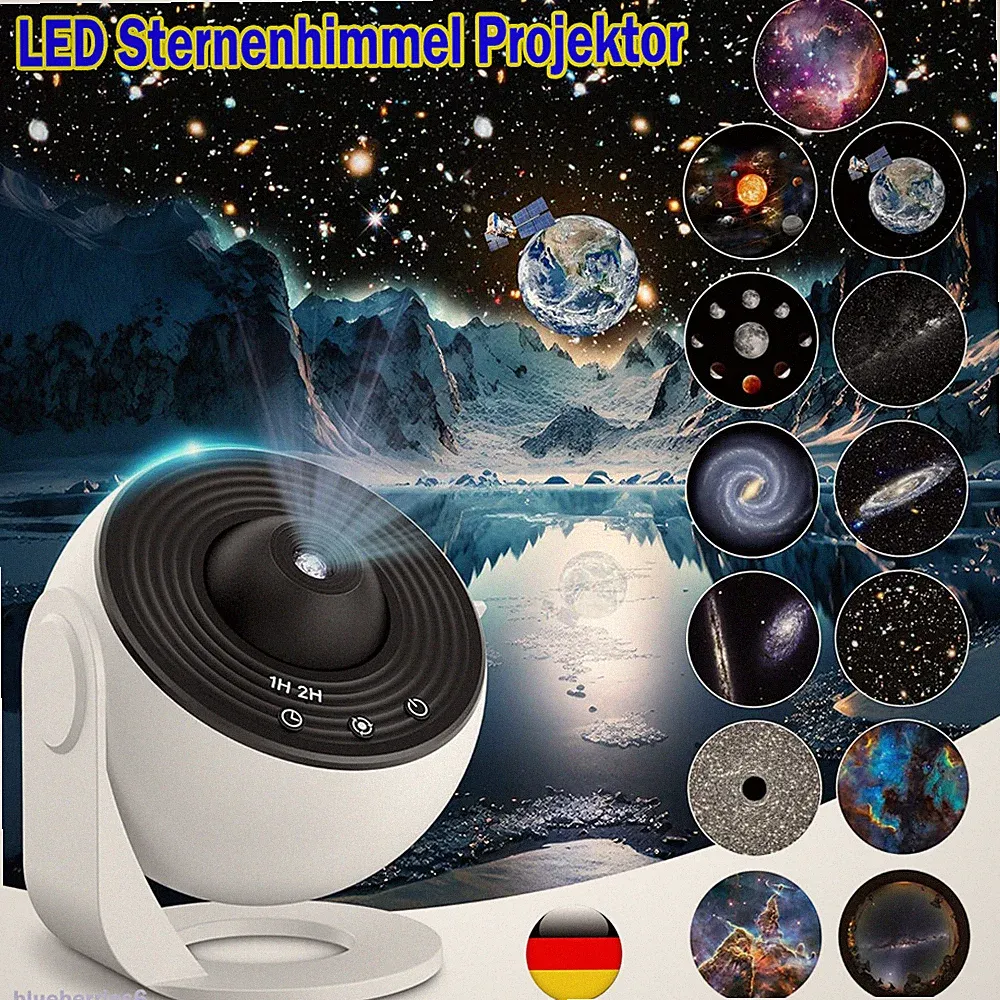 LED Sternenhimmel Projektor, HD Skylight Projector, 13 in 1 Planet Discs Galaxy