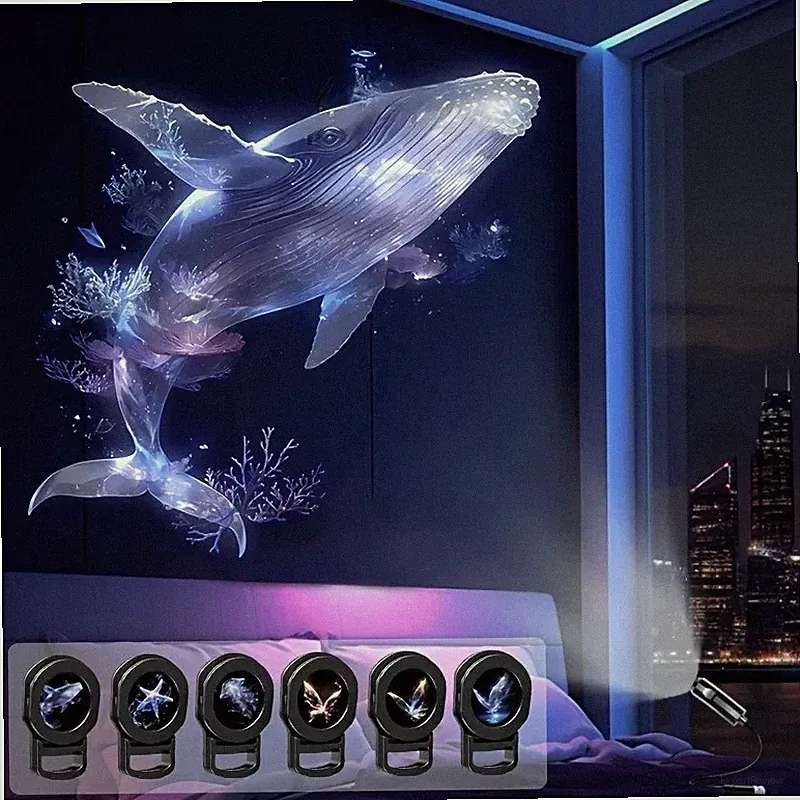 LED USB Projektor Nachtlicht Verstellbares Muster Projektionslampe Dekor