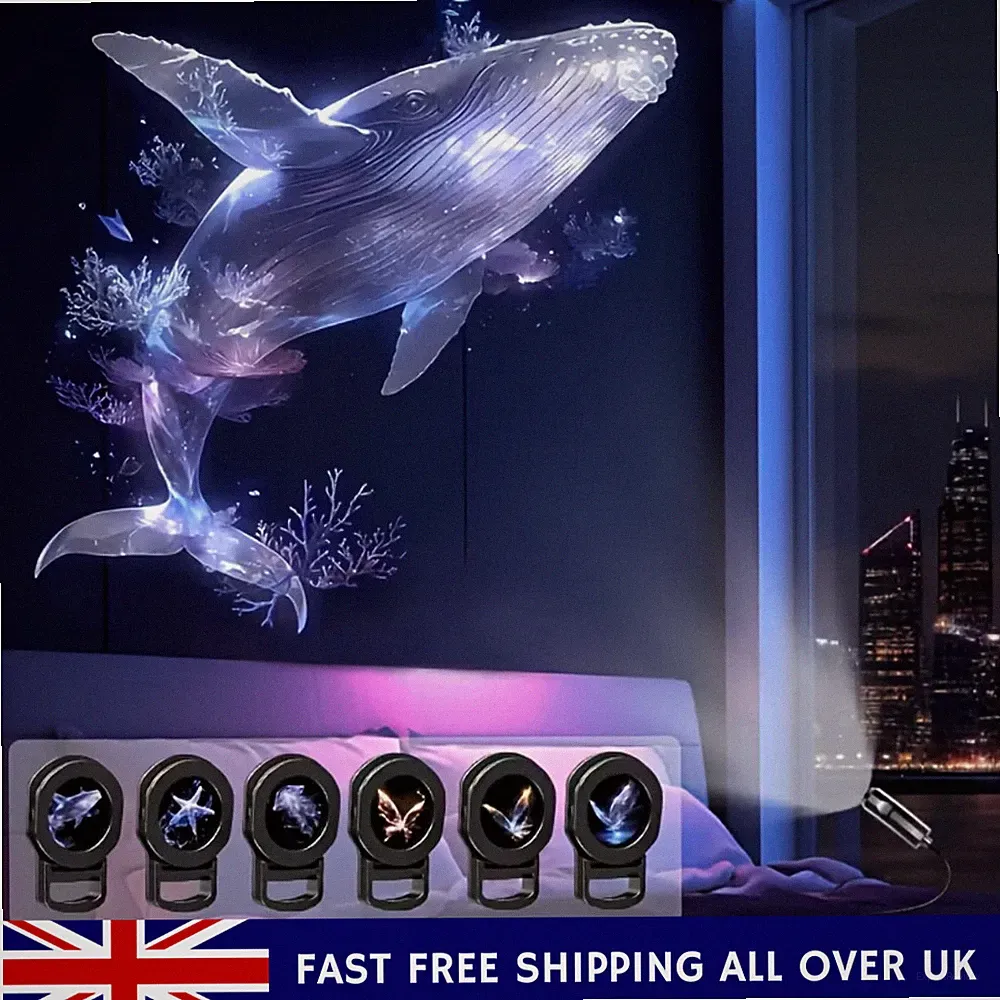 LED USB Projektor Nachtlicht verstellbares Muster Projektionslampe Dekor UK