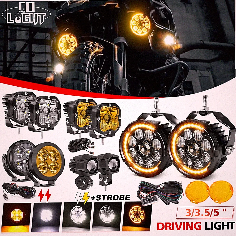 LED Zusatzscheinwerfer Motorrad Fernscheinwerfer Gelb Weiß Nebelscheinwerfer ATV