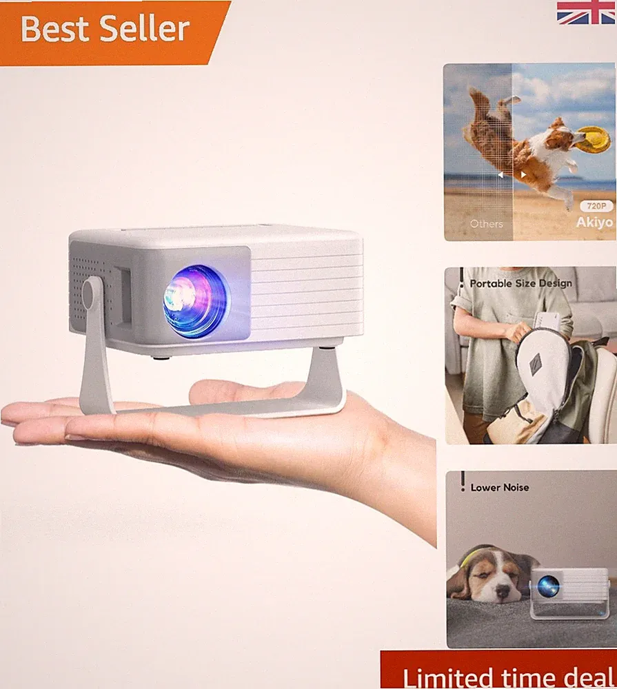 Leichter Mini-Projektor - 1080p unterstützt mit automatischer Trapezkorrektur