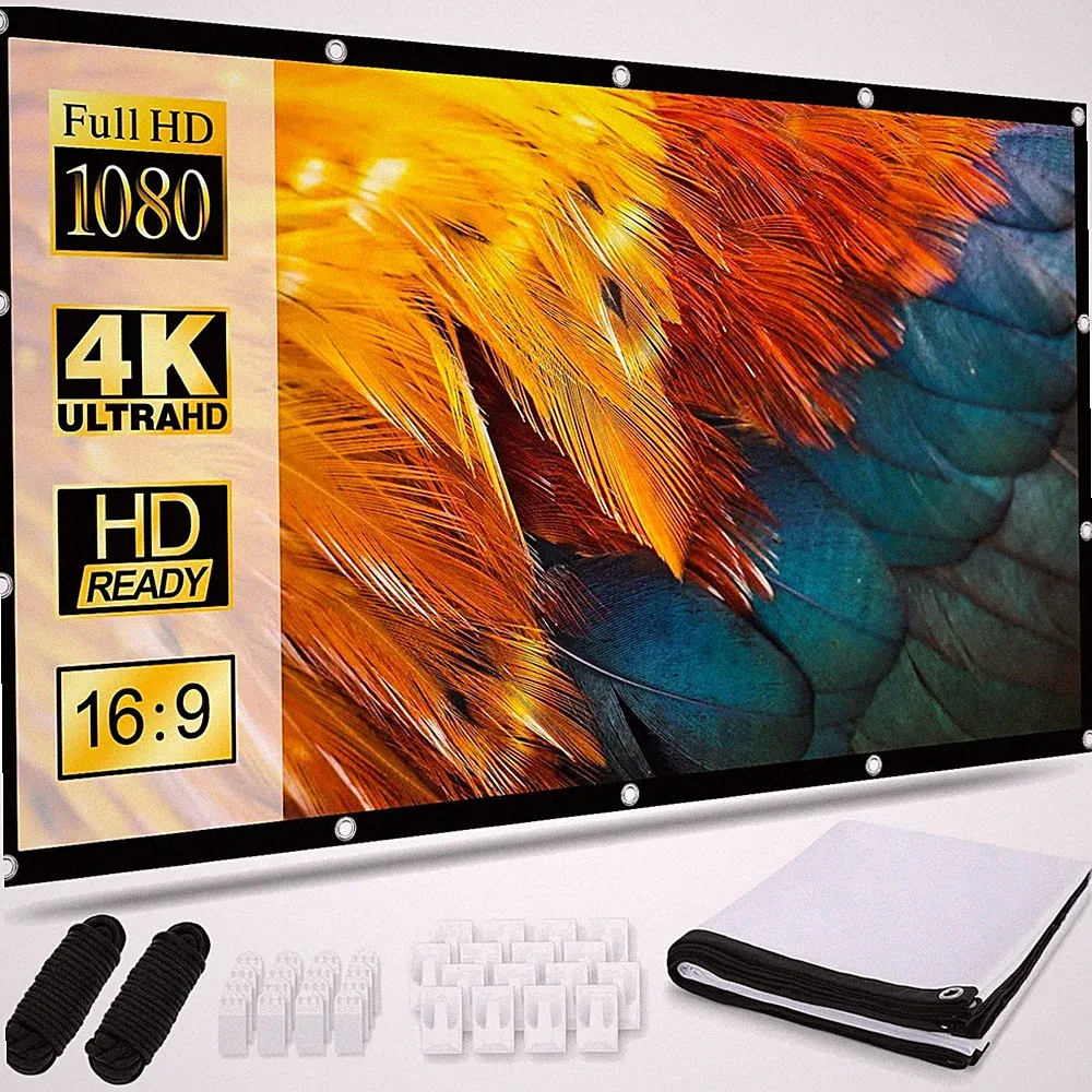 Leinwand Beamer 120 Zoll HD Projektionswand 16:9 faltbar Outdoor Heimkino