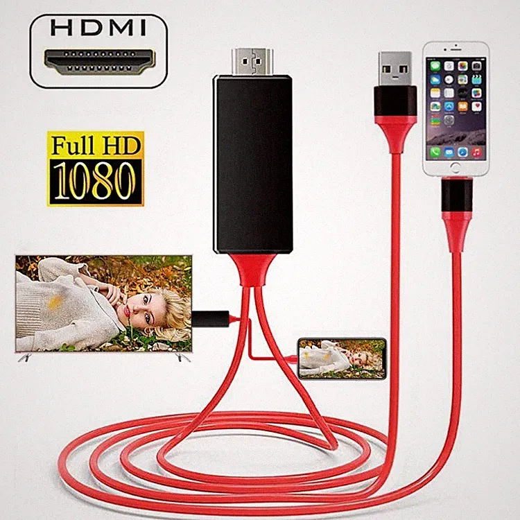 Lightning HDMI Adapter Kabel 1080P Full HD iPhone iPad TV Monitor Projektor 1,9m
