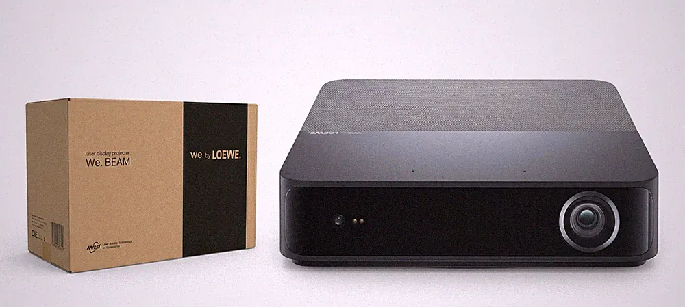 Loewe We. BEAM Laser Beamer Projektor Full HD Smart TV ALPD Kompakt Neu OVP
