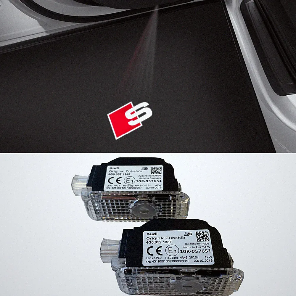 Logo Projektor Original Audi "S" Sport LED Einstiegsbeleuchtung Tür Türleuchten