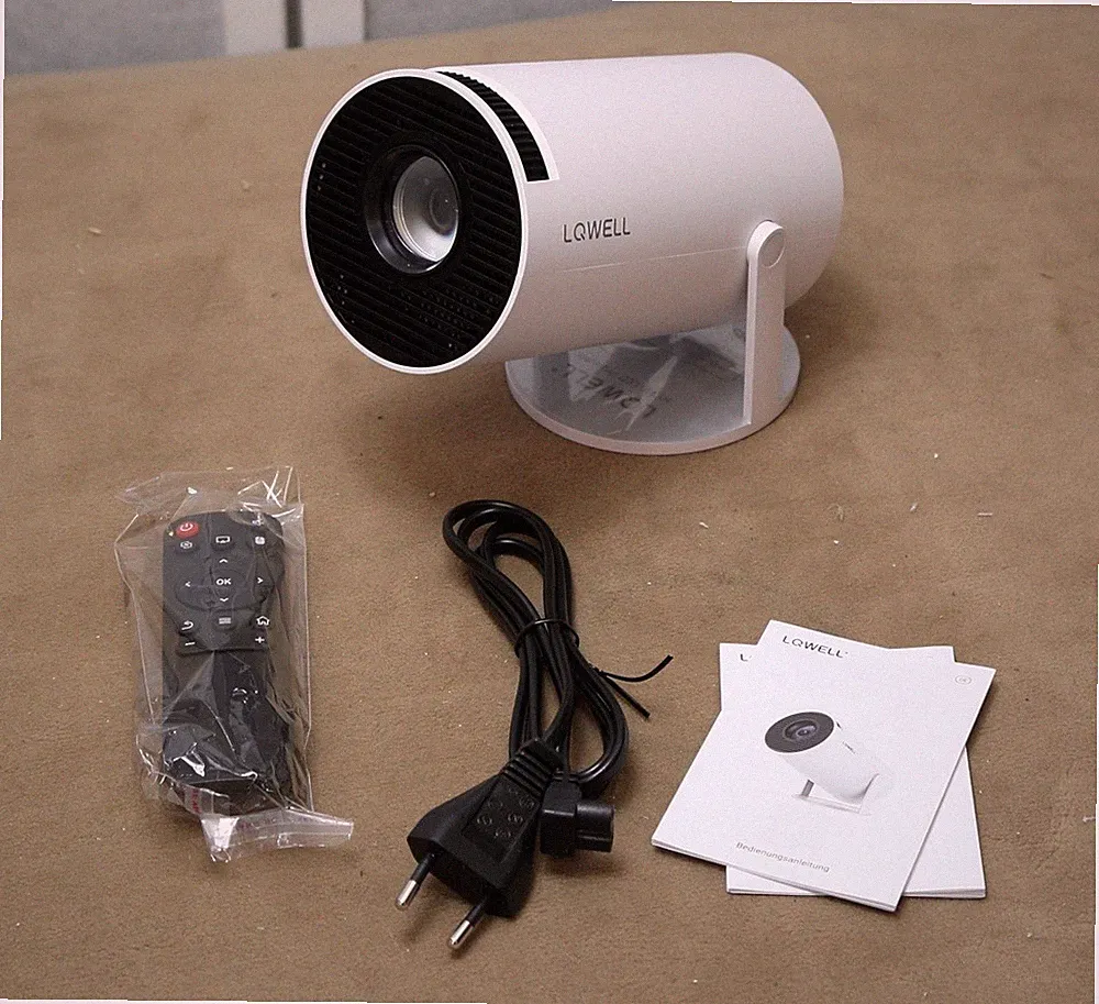 LQWELL HY300 Beamer, Mini Projektor, unterstützt 5G WiFi, BT5.0 USB
