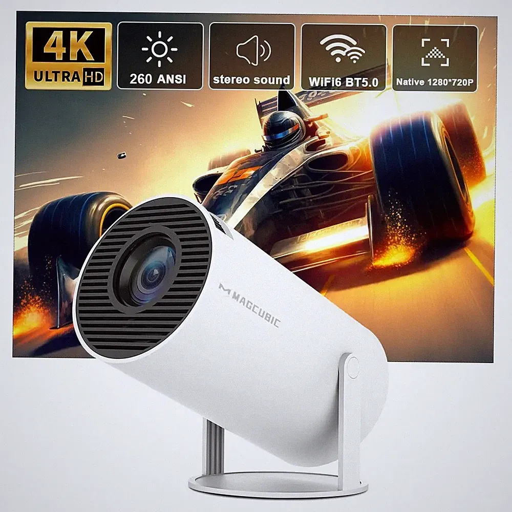 Magcubic Heimkino Beamer HY300 PRO 4K Android 11Dual Wifi6 260ANSI weiß