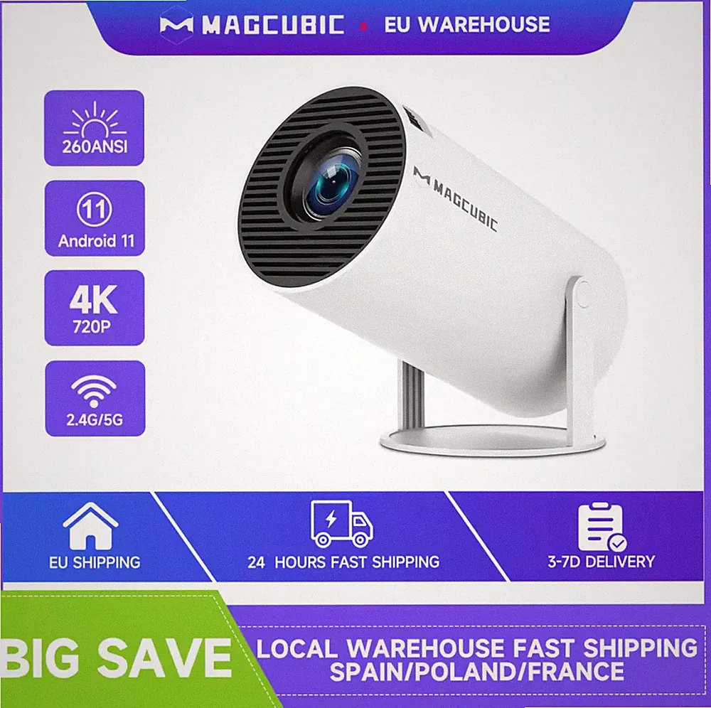 Magcubic HY300 Pro 4K Android 11 Projektor 290ANSI WiFi6 BT5.0 Outdoor/Indoor