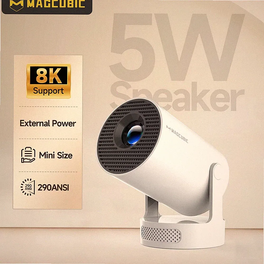 Magcubic HY300 Pro+ 8K Android 14 Tragbarer Projektor 8000 Lumen WiFi 6 BT5.4 Ou