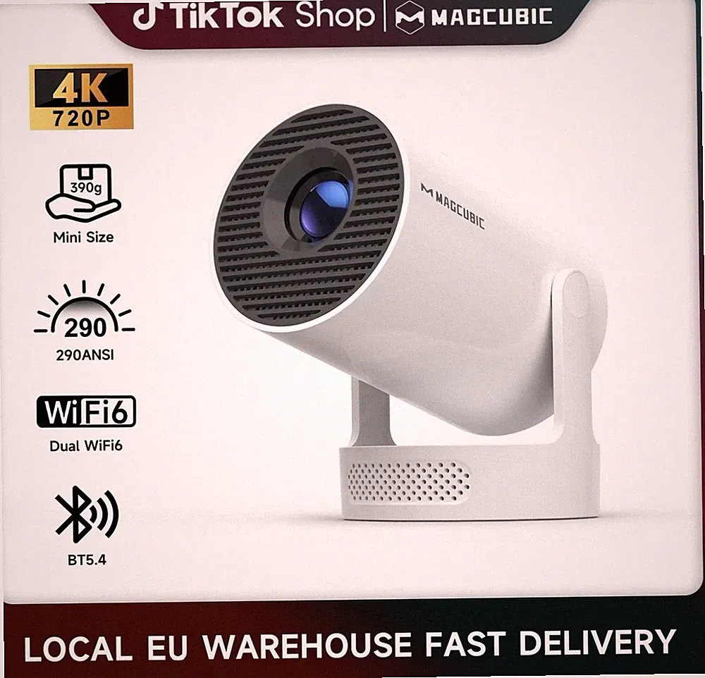 MAGCUBIC HY300 Pro+ Beamer 720p 4K Android 11 WiFi 6 BT5.4 290 ANSI