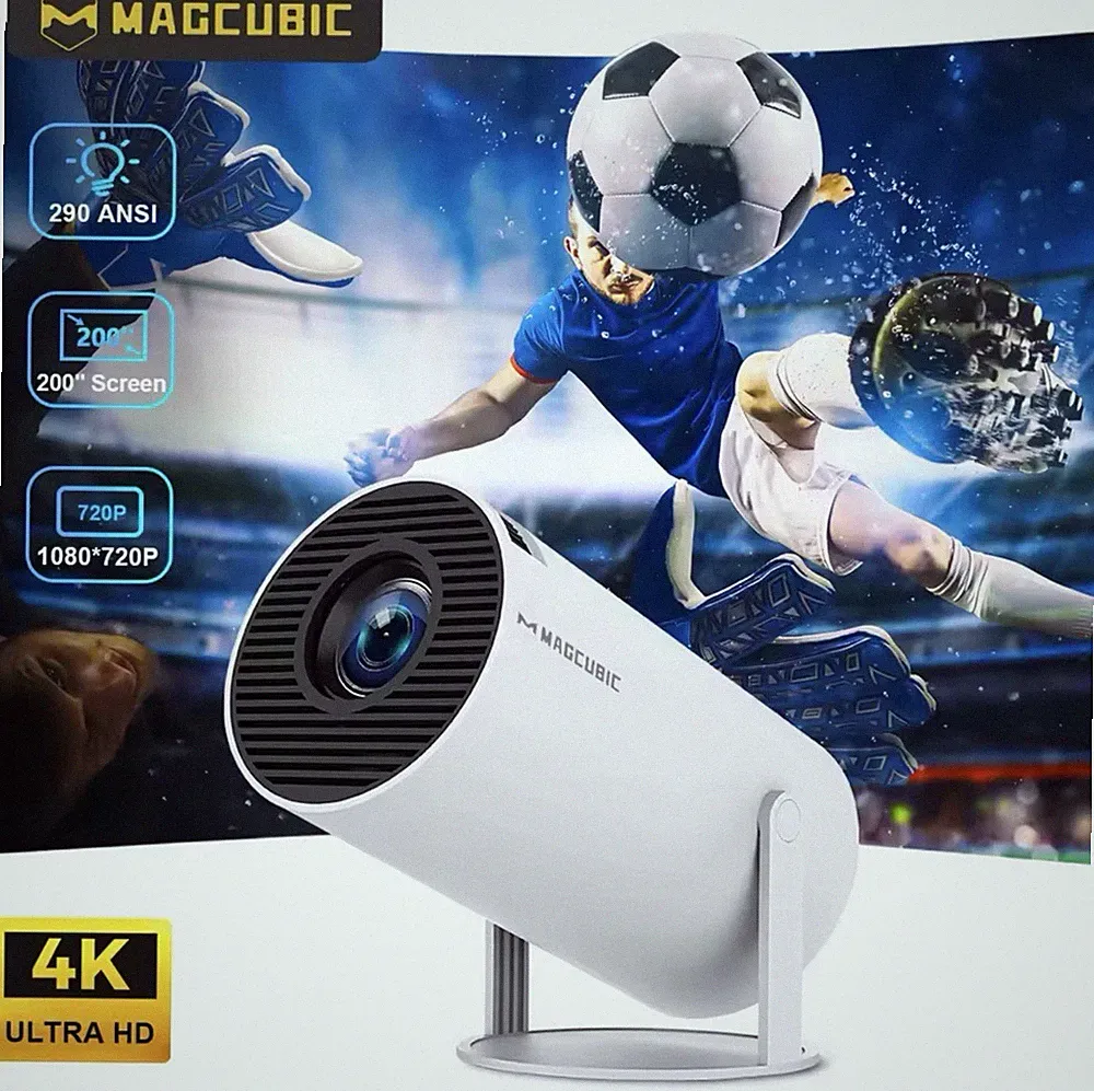 Magcubic HY300 PRO Mini Projektor 720P Native 8K Unterstützung Android 14 WiFi6 BT Neu
