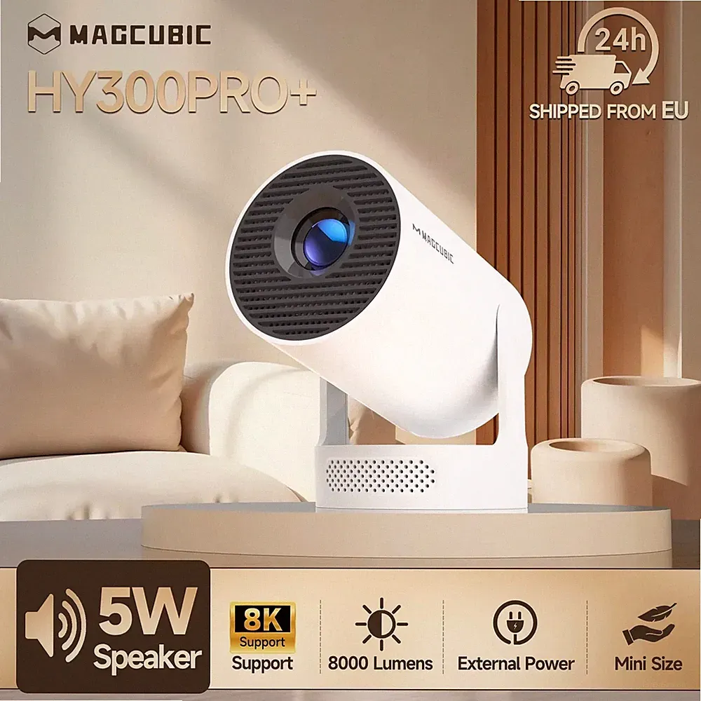 Magcubic HY300 Pro+ Mini Projektor 8K – Android 14, WLAN 6, 8000 Lumen