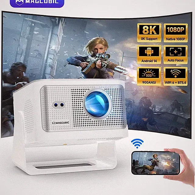 Magcubic HY350 Max Android 14 900ANSI Beamer 8K 1080P Auto Foxus Wifi HDMI