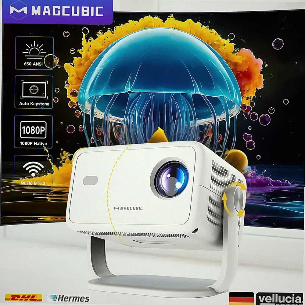 Magcubic L018 Beamer 🔷 1080P 650 ANSI | 4K Support | Projektor | WiFi 6 | BT5.2
