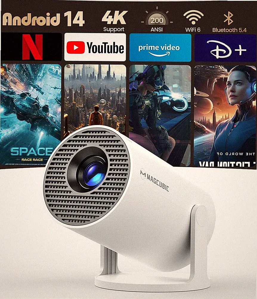 Magcubic Mini Beamer 4K Android 14 Smart Projektor 5G WLAN6 BT5.4 Full HD 1080P