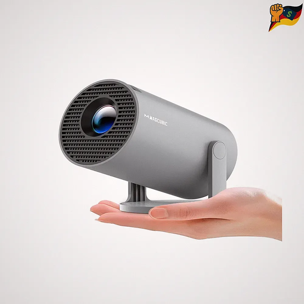 Magcubic Mini Beamer 4K Projektor 200 ANSI Lumen 180 Drehbar 5G WiFi Grau, BT