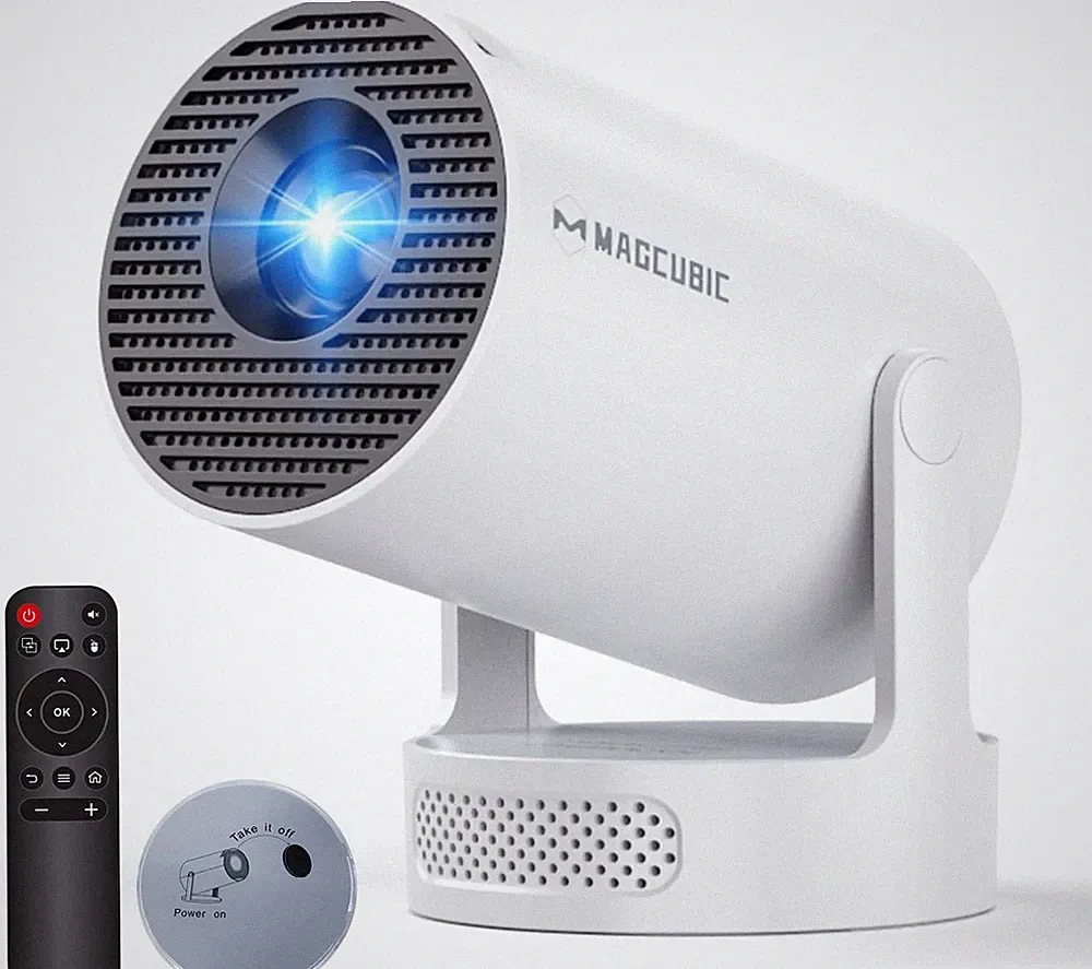Magcubic Mini Beamer HY300PRO 4K Smart Beamer Android 14 mit WiFi 6 180 Dreh 200