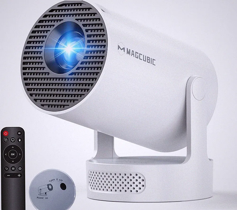 Magcubic Mini Beamer HY300PRO 4K Smart Beamer mit Android 14, Wi-Fi 6, 5W, BT