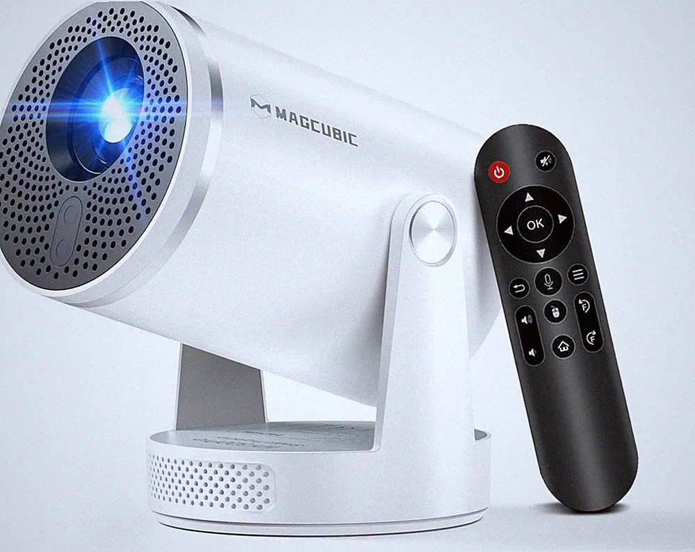 Magcubic Mini Beamer HY320Pro 1080p 400 ANSI-Lumen Tragbar Wi-Fi 6 Weiß 140 Zoll