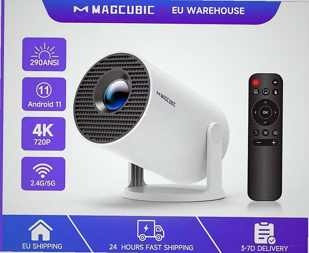 Magcubic Projector 4K Android 11 HY300 Pro Wifi6 290ANSI Allwinner H713 BT5.0