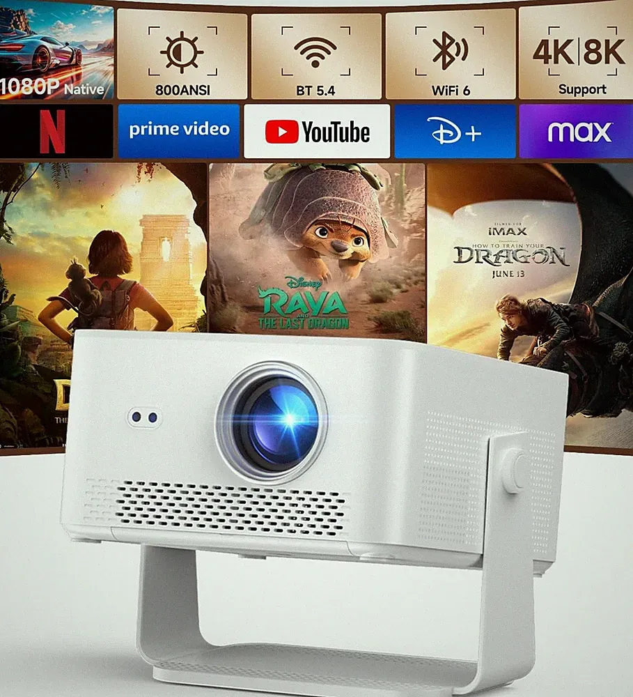 Magcubic Smart Beamer 4K Mit Android 14, Native 1080P Projektor Mit 800 ANSI, WL