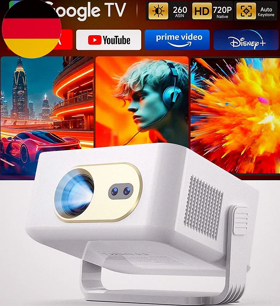 Magcubic Smart Beamer Projektor, Kompatibel Mit Google Tv&Netflix Mini Projector