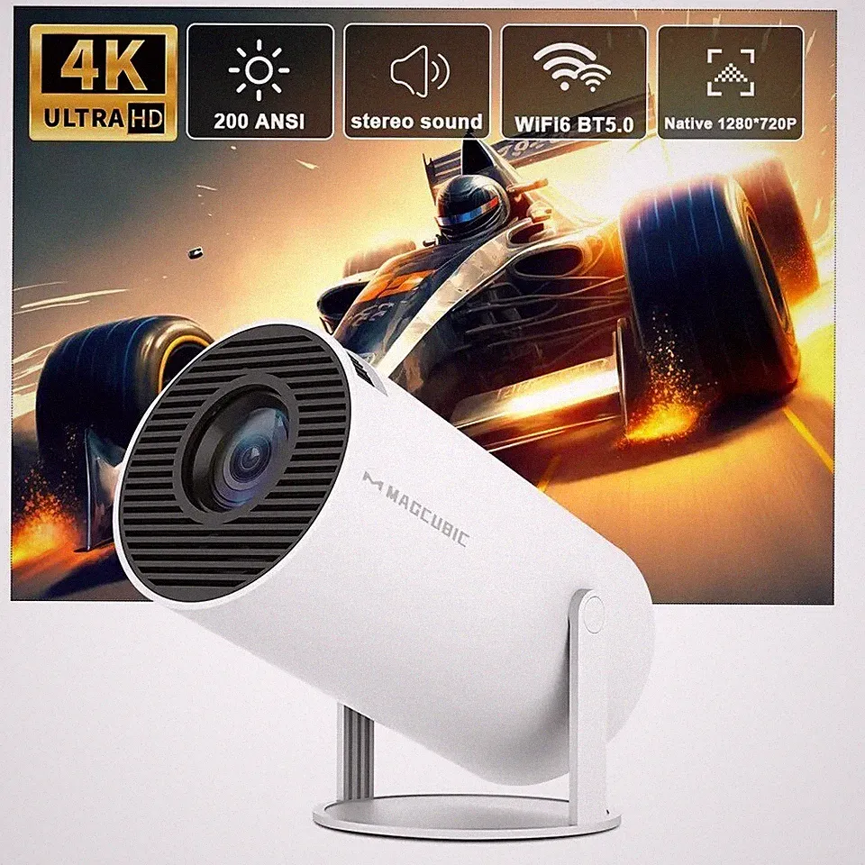 Magkubischer Projektor Hy300 4K Android 11 Dual Wifi6 5,0 Ansi All Winner H713 B