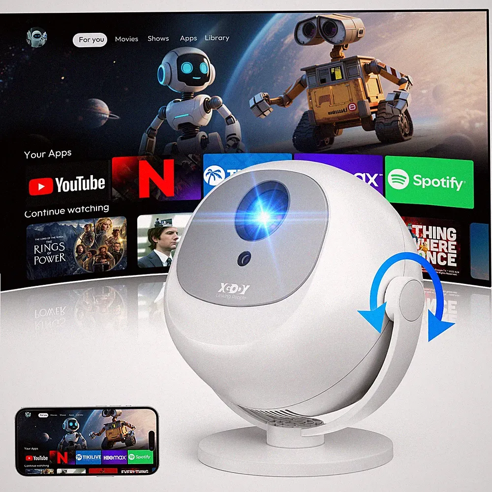 Mini 4K Beamer Tragbarer UHD Projektor Android WiFi Heimkino Theater Bluetooth