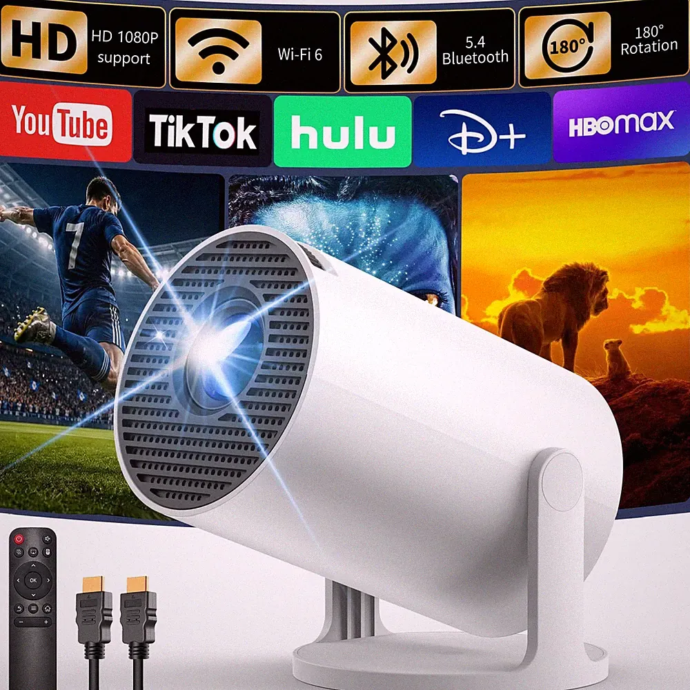 Mini 4K Projektor mit Android 14, Yoton Y4PRO Tragbarer Projektor 18000 Lum...
