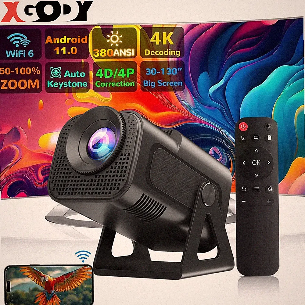 Mini Android Beamer 4K UHD Heimkino Projektor LED 5G WiFi Bluetooth Taschenkino