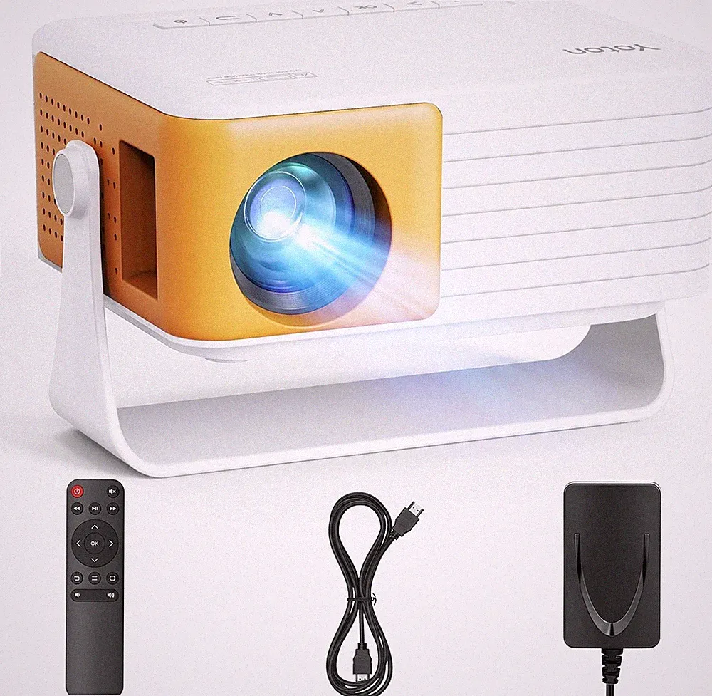 Mini Beamer 1080P 180° Drehbar Keystone Korrektur 50% Zoom HDMI USB für Gaming