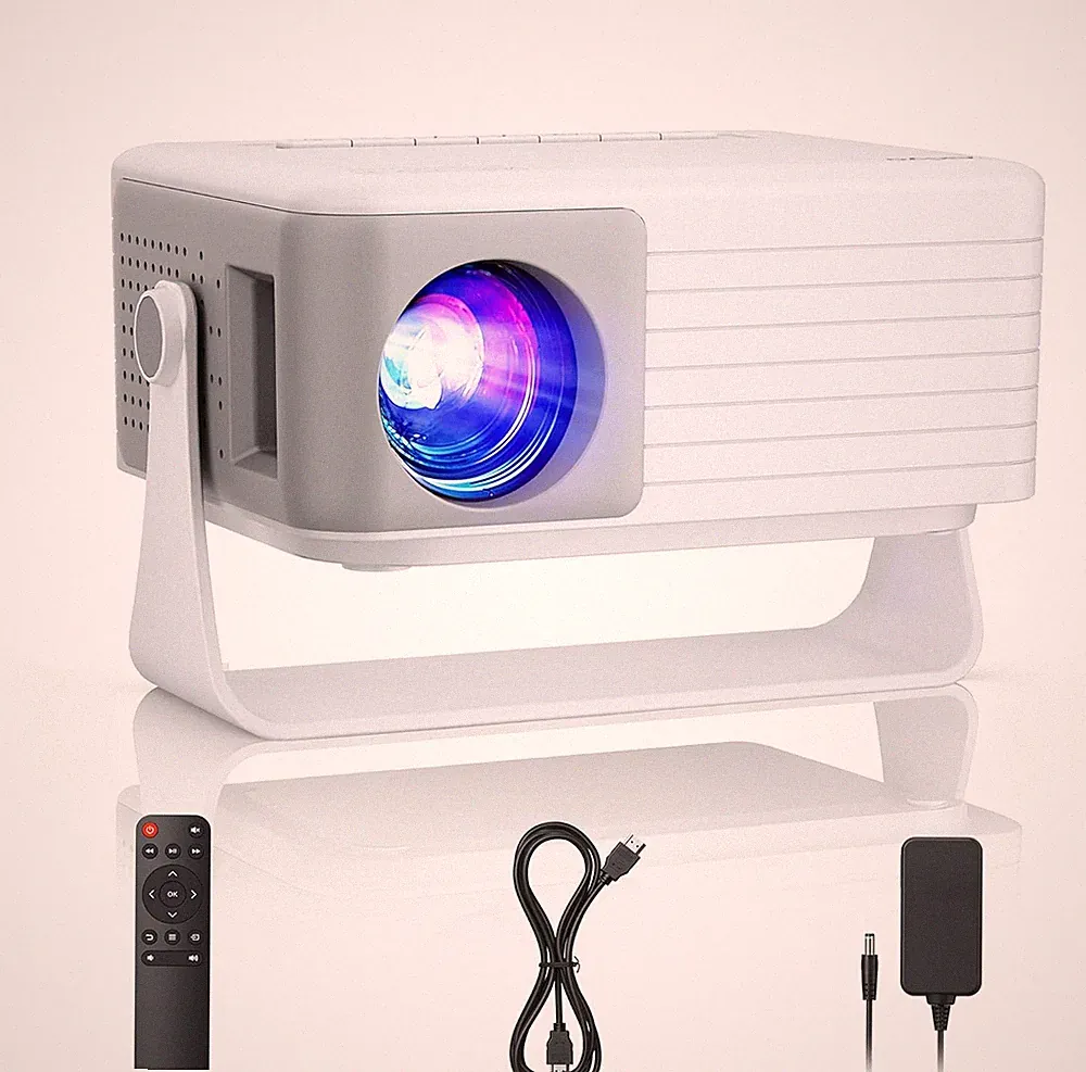 Mini Beamer 1080P AKIYO O1 2026 Auto Keystone 360° Drehbar 16000L 50% Zoom HDMI
