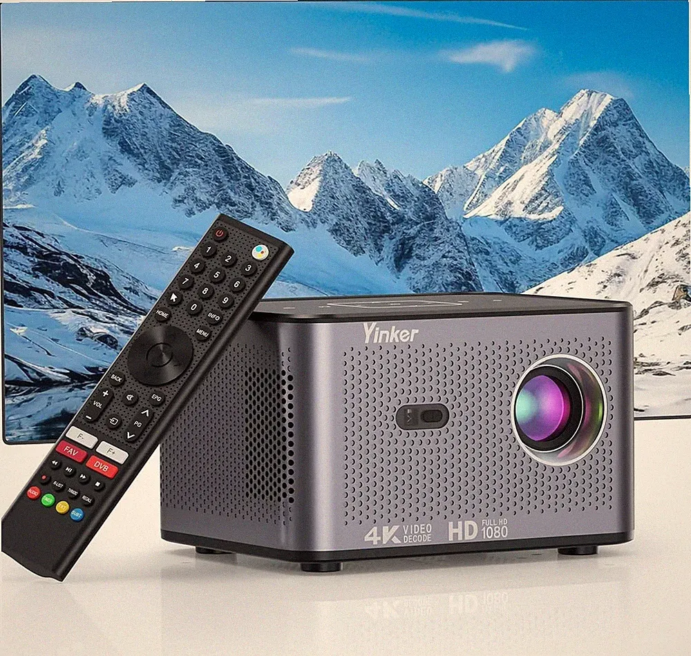 Mini Beamer 1080P Auto Focus 4K WiFi 6 Bluetooth Heimkino Outdoor Fernbedienung