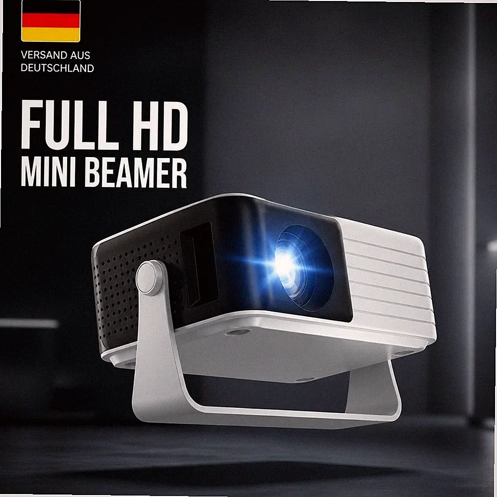 Mini Beamer 1080P Tragbarer Projektor HDMI USB Auto Keystone