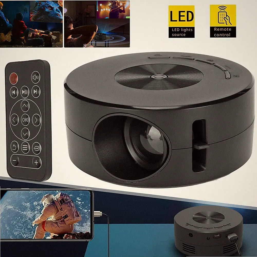 Mini Beamer 1080P Videoprojektor LED Projektor Heimkino Filmprojektor Tragbarer