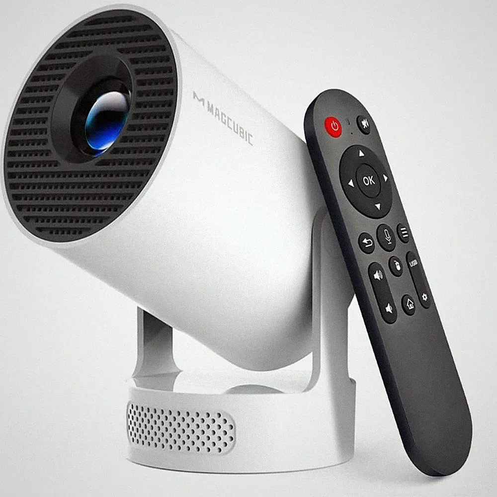 Mini Beamer 4K 1080P Smart Android 14 WLAN Bluetooth Heimkino Projektor klein
