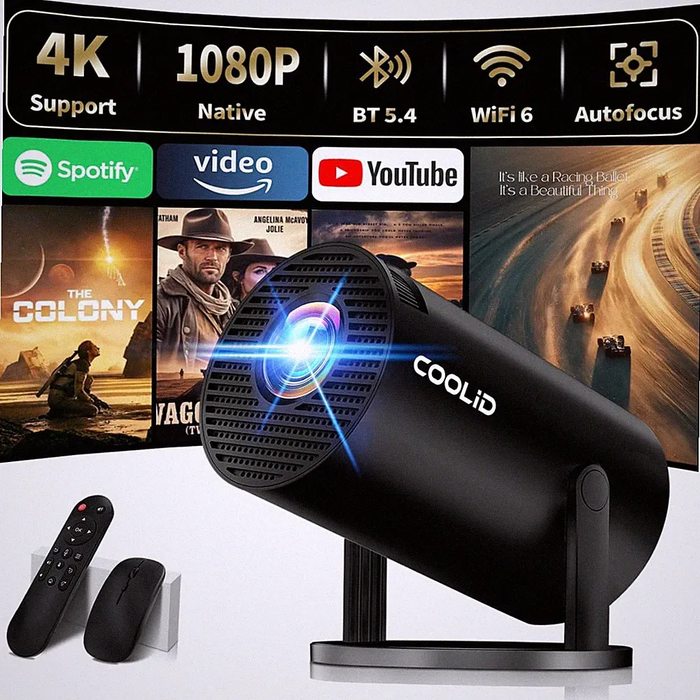 Mini Beamer 4K 1080P WiFi 6 Bluetooth 5.4 180