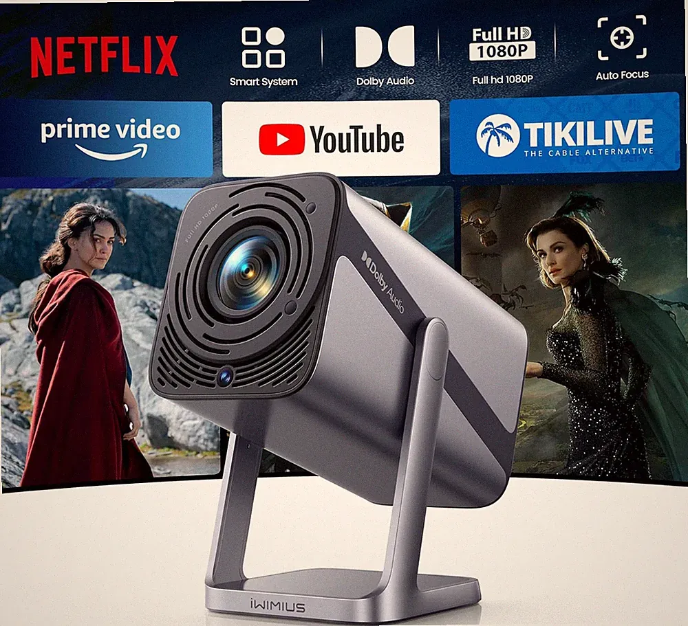 Mini Beamer 4K 600ANSI Smart Beamer 4K Full HD 1080P Auto Fokus Auto Vertikale T